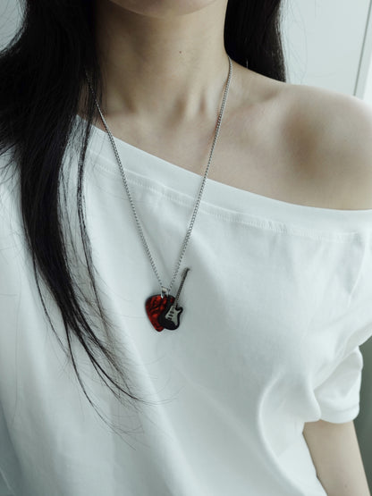 Rockstar Guitar Pendant Necklace