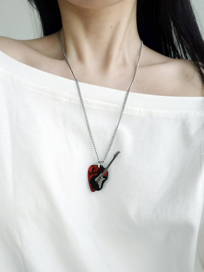Rockstar Guitar Pendant Necklace