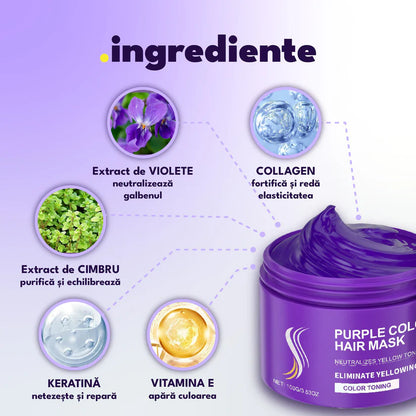 Mască de păr pentru eliminarea tonurilor galbene și portocalii.