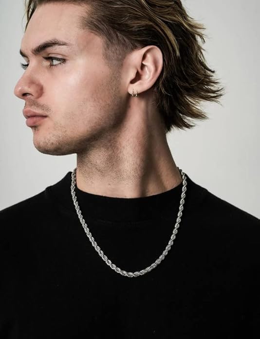 Twist Rope Chain Sterling Silver Plated Necklace 2mm Women Men Necklace 16 18 20 22 24-30 Inch Jewelry DIY Accesories 925 Stamp